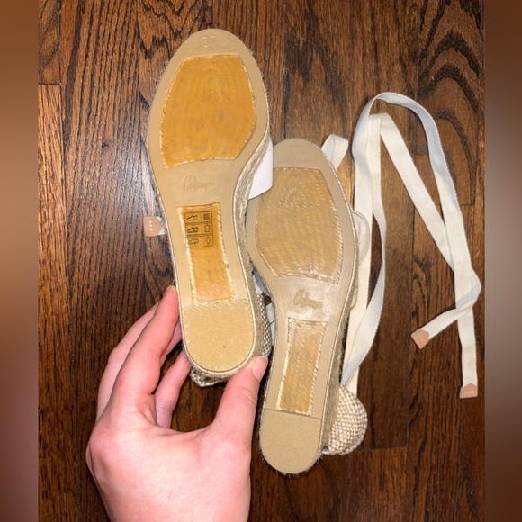 NWOT Castañer Women's Chiara Ankle Tie Wedge Espadrille Sandals, Ivory - 37 - Picture 6 of 6